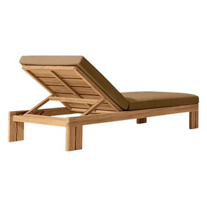 Chaise longue de jardin moderne et minimaliste en teck, réglable, pliable, pour piscine, mobilier de patio inclinable, qualité supérieure - Product Image 5