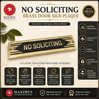 Plaque de porte en laiton de qualité supérieure « Sans sollicitations » |   Plaque d'avertissement en métal gravée pour la décoration d'entrée de maison ou de bureau, édition de luxe XLX