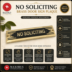 Plaque de porte en laiton de qualité supérieure « Sans sollicitations » |   Plaque d'avertissement en métal gravée pour la décoration d'entrée de maison ou de bureau, édition de luxe XLX - Product Image 5
