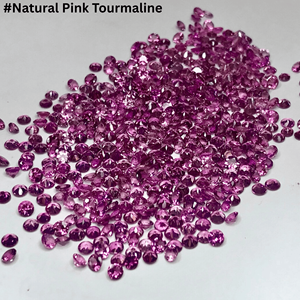 Tourmaline rose naturelle en gros, taille ronde facettée, pierres précieuses brutes pour la fabrication de bijoux, petite taille, de 1 mm à 3 mm - Product Image 2