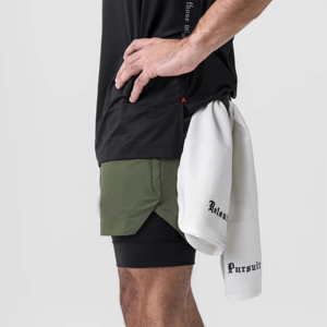 Shorts de sport haute performance pour hommes 2-en-1 respirants avec short intérieur intégré OEM - Product Image 4