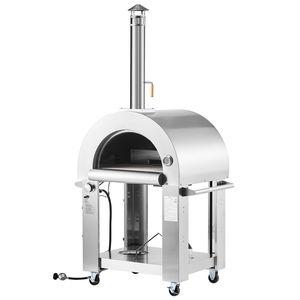 Forno per Pizza a Pellet e Gas Portatile da 26 Pollici per Esterni, Doppia Alimentazione con Cordierite Rinforzato per Cene all'Aperto - Product Image 1