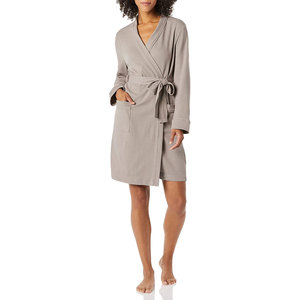 Peignoir pour femme Cozy Lifestyle, 100% coton, tissu de qualité supérieure, hiver, été, élégant, manches longues, longueur intégrale, pour la détente quotidienne - Product Image 1