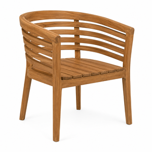 Modern Eco-Friendly Waterproof Wood Dining <b>Chair</b> with Curved <b>Back</b> Slatted Seat Stable Design for Hotel Park Villa Dining Rooms - Product Image 1