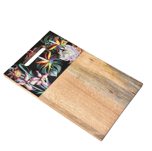 เขียงไม้พิมพ์ลายด้ามจับสวยเขียงหั่นผักปลอดภัยใช้กับเครื่องล้างจาน - Product Image 1