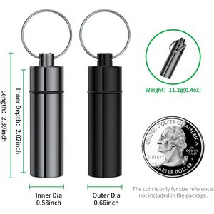 2-Pack <b>Small</b> Metal Keychain Pill <b>Box</b> Portable Mini Travel Pill Container with Keyring for <b>Storage</b> Cases - Product Image 2