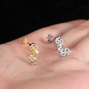 Boucles d'oreilles clous en argent sterling 925 avec zircon, style hip-hop, forme dollar, pour femmes et hommes, cadeau de mariage, bijoux fins pour soirée, effet glacé - Product Image 6