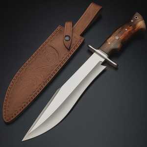 Cuchillo Artesanal Personalizado de Acero Inoxidable de 15 Pulgadas con Mango de Madera de Palisandro y Mosaico con Refuerzo de Acero - Product Image 6