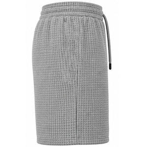 Shorts en tricot gaufré pour hommes, personnalisables, décontractés, pour l'été, sportifs, respirants, en tissu texturé, taille élastique, vente en gros OEM, brodés - Product Image 2