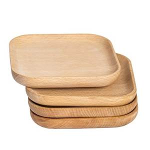 Plato de Madera Hecho a Mano para Mesa de Comedor, Plato de Madera Maciza Natural para Servir Alimentos, Aperitivos, Frutas, Postres, Restaurante, Cocina, Hogar - Product Image 1