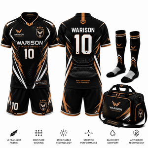 High Quality Unisex Football Uniform Set Soccer Jersey Short Socks And Bag Pack Football Training Kit - Product Image 6