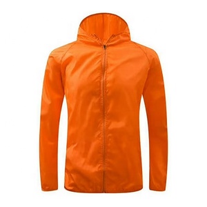 Chaqueta Impermeable Casual Naranja, Cortavientos, Anorak Ligero para Hombre, Repelente al Agua, para Senderismo - Product Image 1