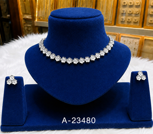 Women's Rhodium Plated Zircon <b>Bridal</b> <b>Jewelry</b> <b>Set</b> Necklace Earrings Ring Wedding Alloy Classic Style A-23475 - Product Image 6