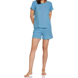 Conjuntos cortos de alta calidad y peso ligero para mujer, conjuntos cortos transpirables para mujer, conjuntos cortos 100% algodón, conjuntos cortos de moda para mujer - Product Image 1
