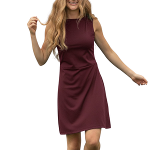 <b>Custom</b> Summer Women Sleeveless Square Neck Fitted Solid Color Sporty Bodycon <b>Dress</b> Seamless Spandex Polyester Tennis <b>Dress</b> Women - Product Image 1
