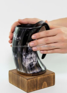 แก้วมักเขาควายทำมือถ้วยเขาวัววัววัวไม่ซ้ำใครภาชนะใส่เครื่องดื่มแบบดั้งเดิมแบบเรียบง่ายไอเดียของขวัญที่สมบูรณ์แบบ - Product Image 4