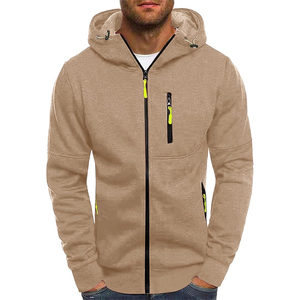 Sweat à capuche zippé personnalisé pour homme – Sweat à capuche en molleton de coton de haute qualité, couleur unie, fermeture éclair, confortable, streetwear, OEM et marque privée - Product Image 1