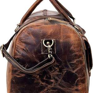 Sac de sport en cuir véritable avec sangle réglable, léger et imperméable, design spacieux, écologique, pour ordinateur portable, utilisation en voyage - Product Image 6