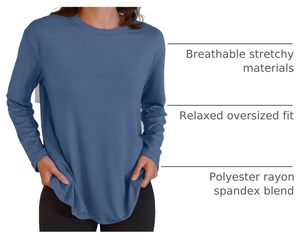 Camiseta Premium de Manga Larga para Mujer, Corte Ajustado Informal, Cuello Redondo, Suave y Cómoda, Camiseta Básica con Logotipo Personalizado, Ropa Urbana a la Moda - Product Image 3