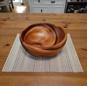 Tazón de Madera de Acacia, Estilo Americano Natural, Ecológico y Duradero, para Frutas y Ensaladas, Vajilla Rústica de Madera - Product Image 3