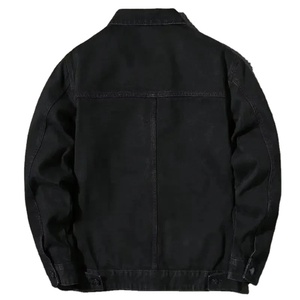 Custom Trendy Denim Jacket for Man Loose Fit Casual <b>Clothing</b> European <b>American</b> Street Style Vintage Casual Wear Jacket - Product Image 2