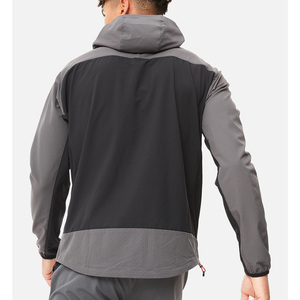 Wholesale Customizable Lightweight Men's <b>Black</b> Zip-Up <b>Windbreaker</b> Jacket Custom Polyester Material Waterproof Technology Zipper - Product Image 3