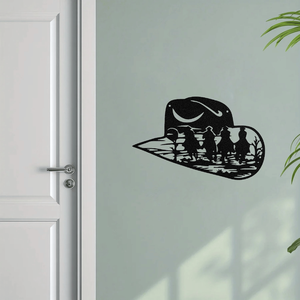 CIFbuy Decorazione Murale in Metallo a Forma di Cappello da Cowboy, Tema Country, Decorazione per la Casa, Servizio di Ritiro Disponibile - Product Image 2