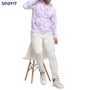 Sudadera con capucha personalizada para hombre, estilo tie-dye, manga larga, informal, estilo urbano, con bolsillo canguro - Product Image 3