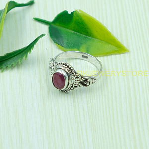 แหวนเงินแท้ 925 พิงค์รูบี้ แหวนสเตทเมนท์ แหวนสัญญา แหวนดีไซน์แฮนด์เมด แหวนพลอย แหวนอัญมณี แหวนทับทิม ของขวัญคริสต์มาส - Product Image 3