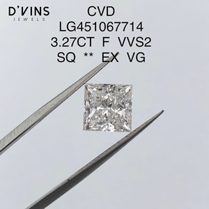 Diamantes cultivados en laboratorio D'VINS JEWELS, corte princesa, 1ct-5ct, color G, VVS, VS, para la fabricación de joyas. - Product Image 3