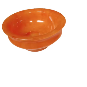Bol de service moderne en résine rose à double teinte, effet marbre de luxe, qualité alimentaire, pour salade et fruits, écologique, décoration de table, dîner - Product Image 3