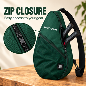 Sac de rangement pour raquette de squash vert forêt personnalisé avec poche en filet sur le devant et sangle de transport réglable, sac de raquette unisexe personnalisable - Product Image 3