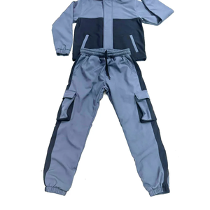 Survêtement à capuche pour garçons, color-block, manches longues, fermeture éclair, décontracté, sportif, polyester et coton, pour l'automne - Product Image 5