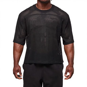 New Mesh Oversized Men T-Shirt Anti- Custom Made Black Men's Sport T-Shirt - Product Image 1