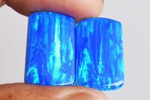 Nouveau fournisseur et fabricant indien, opale bleue verte 100% naturelle, cabochon rectangulaire 18x11x2.5 MM, poli pour la décoration des ongles - Product Image 2