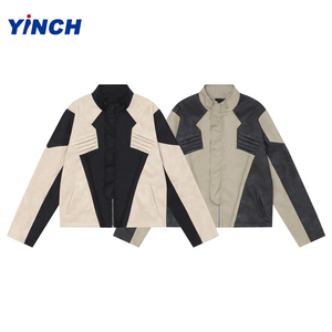 Chaqueta <span class=keywords><strong>de</strong></span> PU LAYENNE para Hombre, <span class=keywords><strong>de</strong></span> Lujo y Estilo Urbano, con Cuello Alto, Bordada, Estilo Racing, con Parches, Cierre <span class=keywords><strong>de</strong></span> Cremallera, para Primavera, Talla Grande - Product Image 1