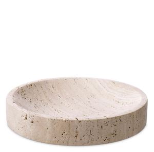 Natural Beige Travertine Marble Jewelry Tray Round <b>Mini</b> Decorative Stone Plate Candle Holder Luxury Cosmetic Display Organizer - Product Image 4