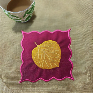 Posavasos divertidos bordados con patrón teñido de hilo tejido transpirable para boda o uso doméstico Diseño personalizable - Product Image 4