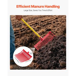 Fourche à fumier de cheval en plastique durable à 18 dents coudées, 6 pièces, têtes de rechange pour fourches de jardin, fourches à paillis, fourches à fumier - Product Image 4