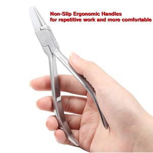 CHAIN SNIPE HALF ROUND <b>FLAT</b> NOSE JAWS TIP POINTS DENTAL ORTHODONTIC PLIERS DIY JEWELRY MAKING SATIN FINISH STAINLESS STEEL TOOLS - Product Image 3