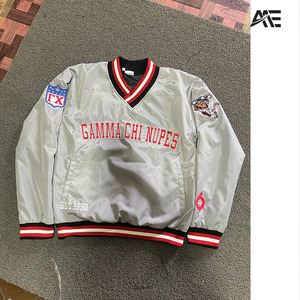 Veste de survêtement en satin et nylon personnalisée pour équipe scolaire, col en V, uniforme sportif brodé, fournisseur OEM, vestes pour hommes - Product Image 4