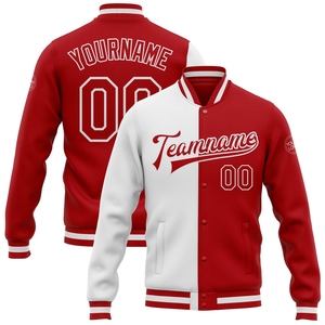 เสื้อแจ็คเก็ตบอมเบอร์แบบมีซิปสองสี ดำ-แดง-ขาว แบบกำหนดเองจาก OMMIZ INDUSTRY ขายส่งโดยตรง - Product Image 2