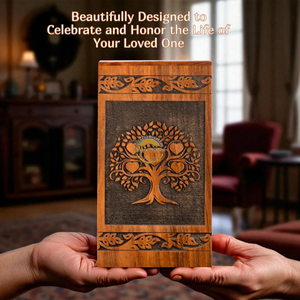 AYAANS Rosewood wooden Hand Carved Wooden Hot Selling cremation Urn Box for Adult Ashes Wholesale Cremation Urns (6X6X11)IN - Product Image 1