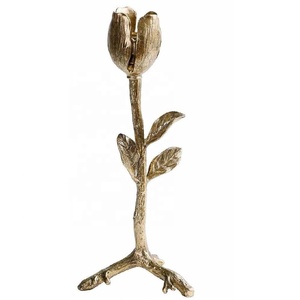 New Arrival Flower Shaped Taper Candle Holders Set of 2 Metal Candlestick for <b>Table</b> Centerpieces Wedding <b>Decor</b> and Dinner Party - Product Image 1