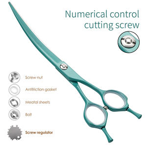 กรรไกรตัดแต่งขนสัตว์เลี้ยง Fenice JP440C แบบโค้ง สีสันสดใส ขนาด 6.25 และ 7.0 นิ้ว สำหรับสุนัขและแมว - Product Image 1