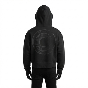 Sudadera con Capucha de Felpa Francesa de 480 g/m² para Hombre, Estilo Urbano Minimalista, Doble Capa, Corte Cuadrado, con Cierre, Hecha a Medida para Tallas Grandes - Product Image 2