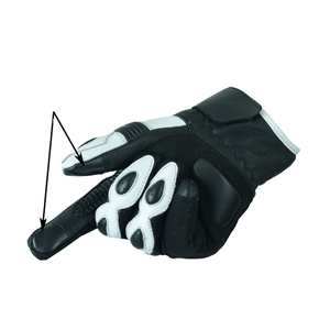 Men's Black Leather Motorcycle <b>Gloves</b> Breathable All Seasons Wear - Product Image 2