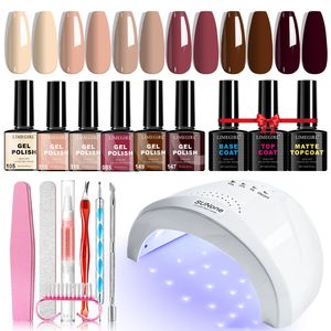 Set di smalti gel UV a 6 colori LIMEGIRL, include lampada e strumenti per principianti nel fai da te delle unghie - Product Image 1