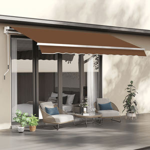 Tenda da Sole Estensibile in Lega di Alluminio per Finestre e Porte, Operazione Manuale, Copertura per Balcone e Patio con Protezione dalla Pioggia in PC Rivestito - Product Image 1