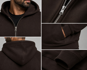 Mens soft zip hoodie created for warmth comfort and freedom of movement with a clean modern appearance for daily use OEM - Product Image 6